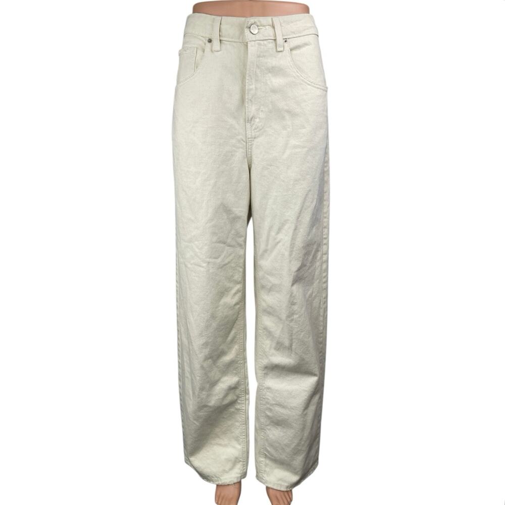 Urban Outfitters BDG Women's White High Rise Baggy Wide Leg Trousers Pants Sz 32